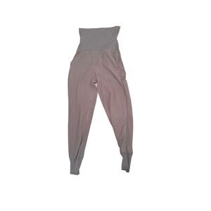 Lululemon Pants roll over jogger pants or over belly maternity Sz 6 olive green